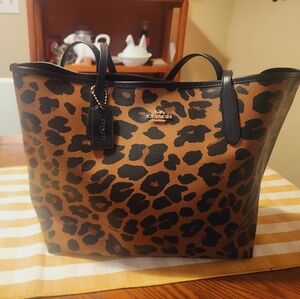 Coach Leopard Print Tote Handbag